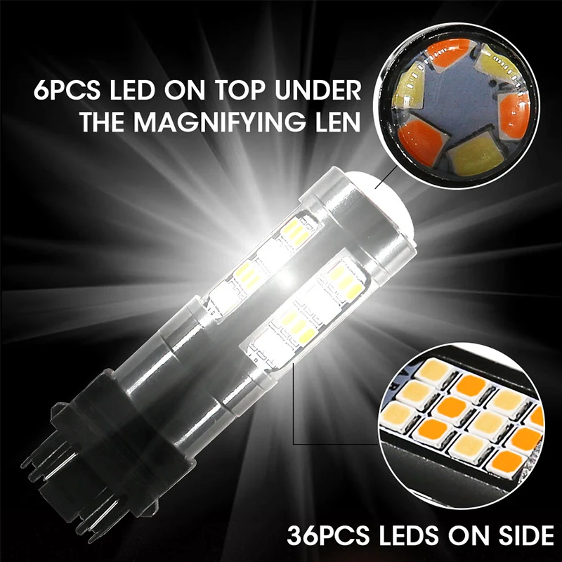 2 шт. Двухцветные светодиодные лампы T25 3157 SMD Led для сигнала поворота|Сигнальная