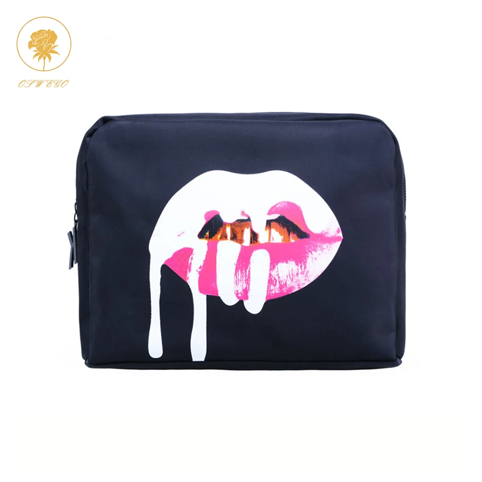 

Oswego Make up Bag Kylie Jenner Lip Zipper Bag Waterproof Storage Pouch Portable Women Travel Cosmetic Cases Bags for Women 2019