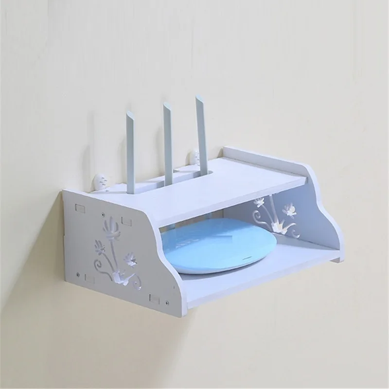 

wall hanging Europe multifunctional router WIFI creative socket cover rack storage cabinet box stacks TV set-top shelf hanger