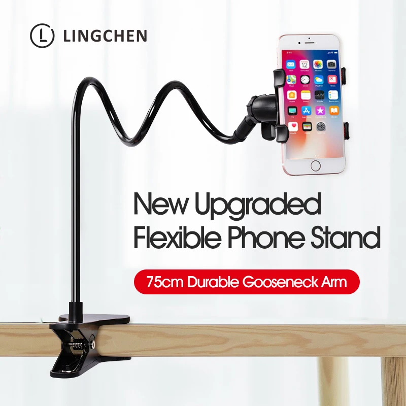  LINGCHEN 360 Degree Flexible Arm Table Phone Holder Stand Long Lazy Bed Desktop Tablet Mount For iP