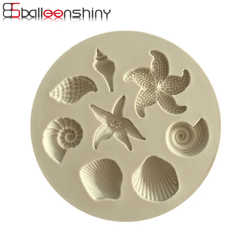 

BalleenShiny Sea Creatures Conch Starfish Shell Fondant Mold Cake Silicone Mold Diy Chocolate Mold Kitchen Liquid Cake Tools