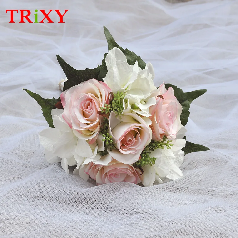 TRiXY B11 Романтические цветы Букеты свадебные искусственные ручной работы букет