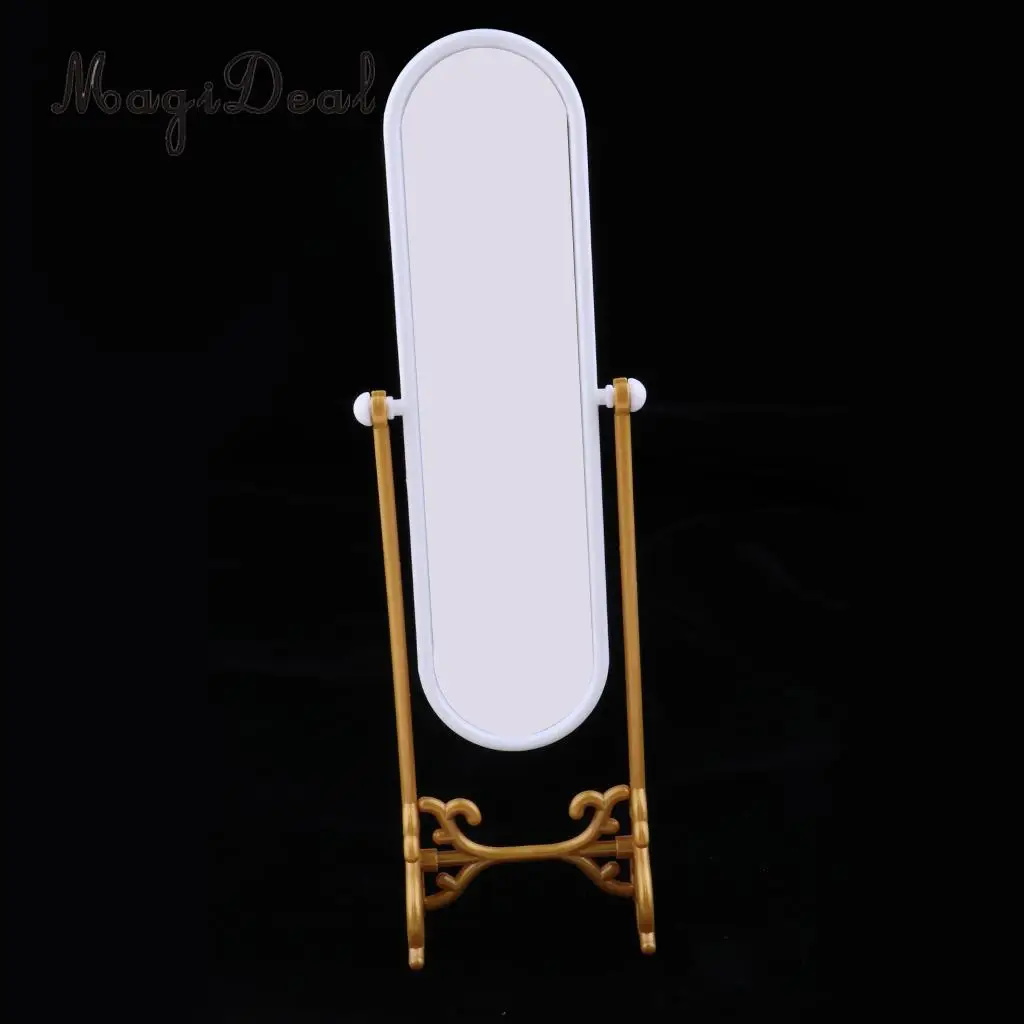1/6 Scale Dollhouse Miniature Mini Dolls Fitting Room Dressing Mirror Model Play Set for Dolls Accessories Furniture Decoration
