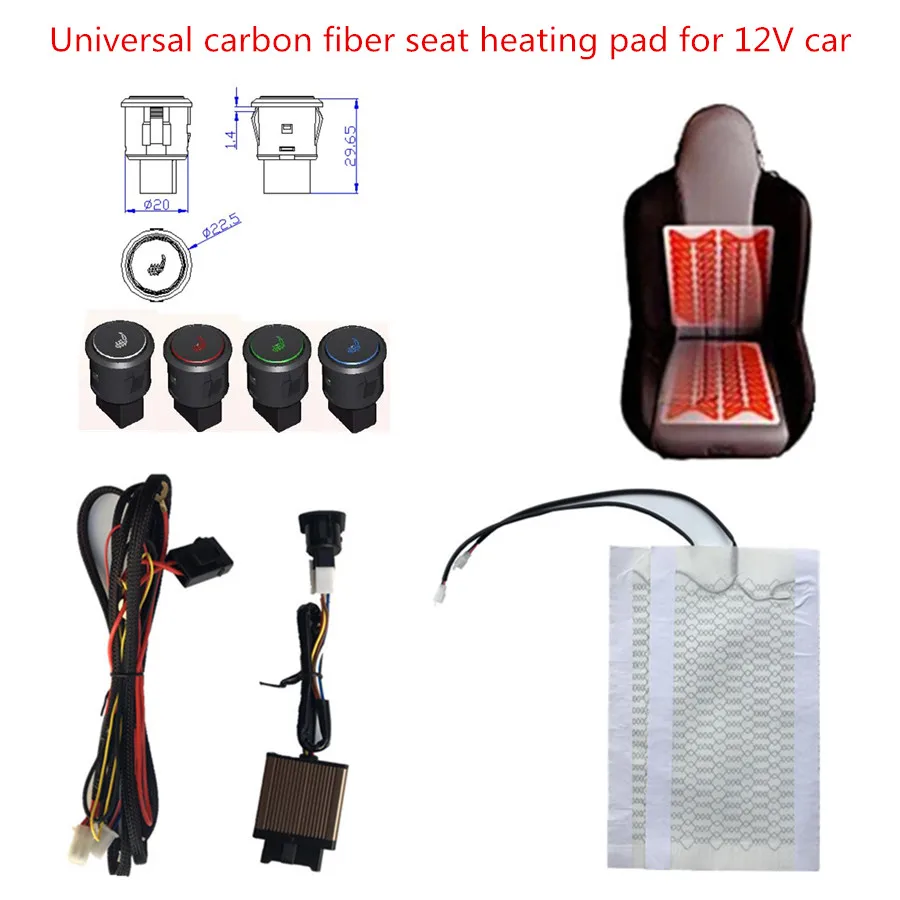 Переключатель универсальный подогреватель сиденья комплект чехол подушки сиденья автомобиля сиденье грелка 12 в сиденье Подогрев грелка+ круглый переключатель