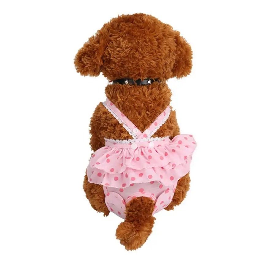 Платье для трансера, платье для питомца, милые трусики для питомца, трусики для собак, гигиенические штаны для девочек, женские 4,23 - Цвет: Розовый
