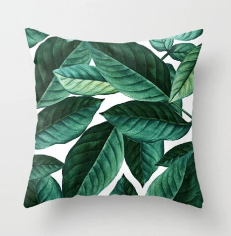 Полиэфирный чехол с зелеными листьями, диванная подушка для автомобиля, домашний декор, Новинка - Цвет: 8