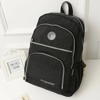 Модный водонепроницаемый нейлоновый женский рюкзак, женские школьные сумки в консервативном стиле для девочек, Большой Вместительный рюкзак для путешествий, Sac A Dos - Цвет: Black
