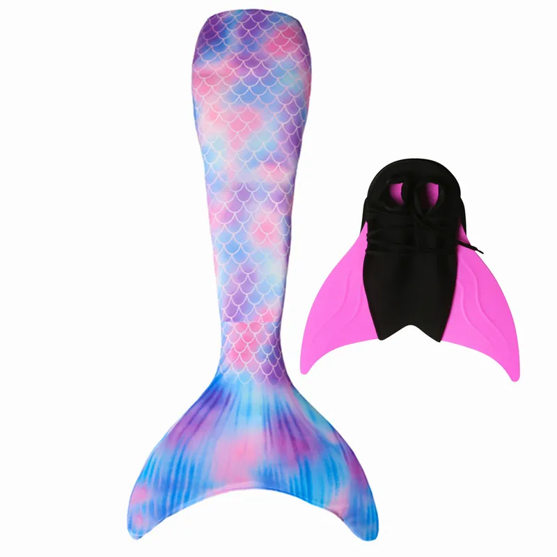 BESTMING Girls Mermaid Tail with Monofin for Swimming 4pcs Mermaid Swimsuit Bikini Set 