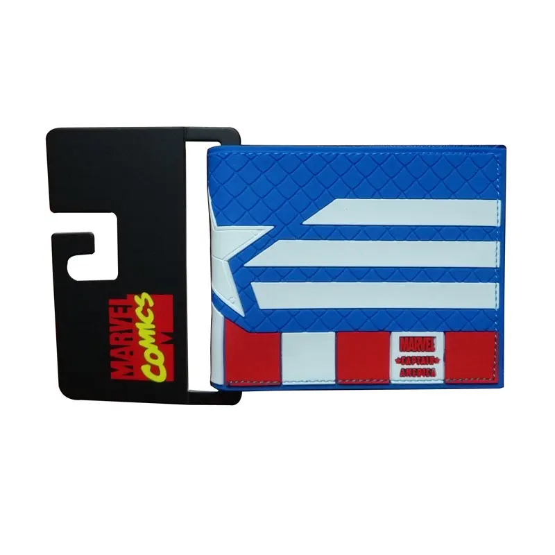 

New Anime Purse Captain America Wallet carteira Men Women Cartoon PVC Short Wallets Creative Gift for Boy Girl Folded Wallet
