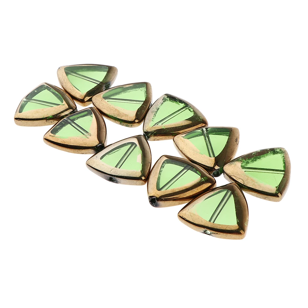 

10 Pieces Loose Spacer Beads Triangle Glass Stone Beads Jewelry Findings Accessories for Bracelet Necklace Jewelry Making