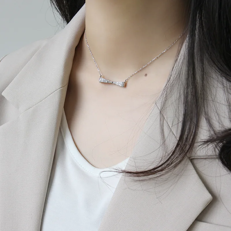 

Ruifan Cubic Zircon Bowknot 925 Sterling Silver Necklace Minimalist Link Chain Choker Collar Necklaces for Women Jewelry YNC112