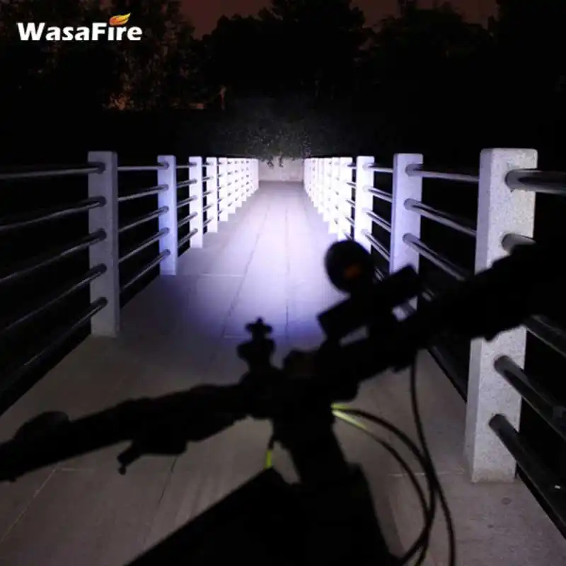 Excellent 15000lm T6 LED Zoomable Bike Front Light Headlamp+ Red Tail Rear Light Bicycle Headlight USB rechargeable bike lamp Flash Light 10