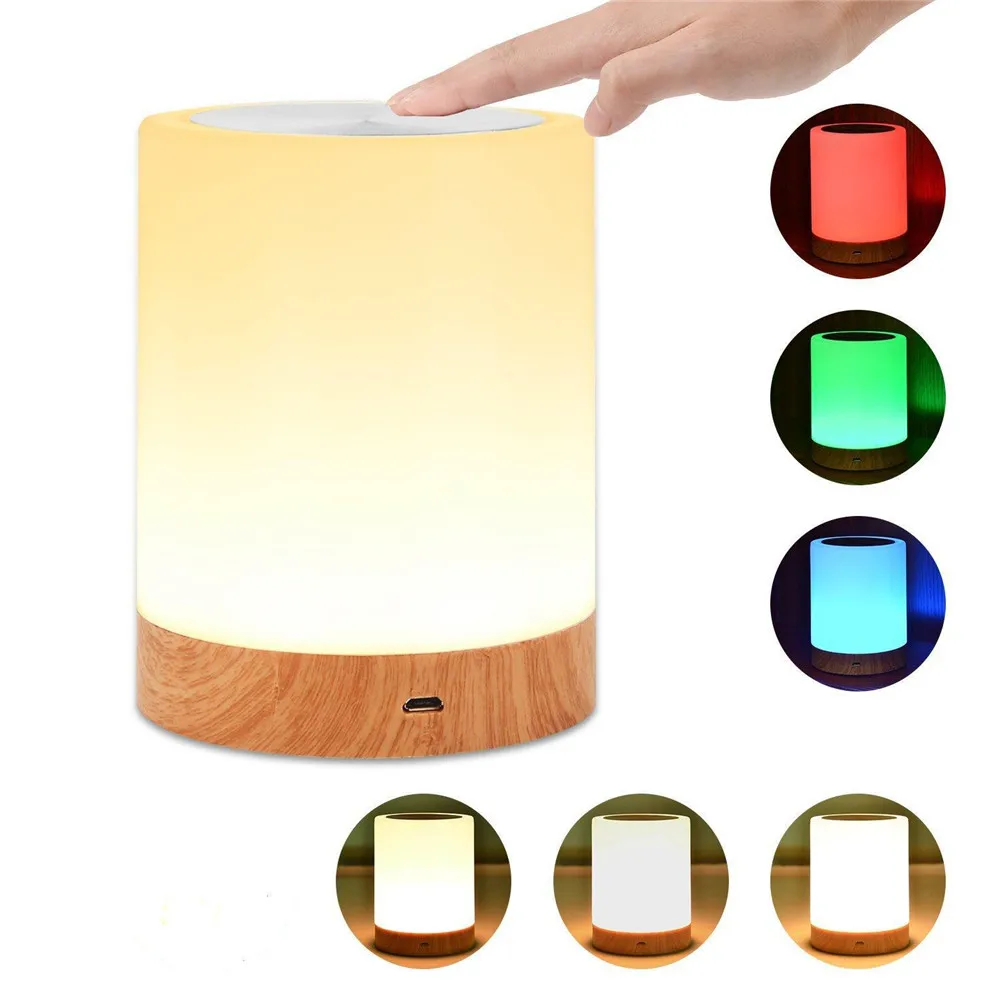 

Rechargeable Table Lamp Bedside Light with Dimmable Warm Light Color Changing LED Touching Lamp _WK