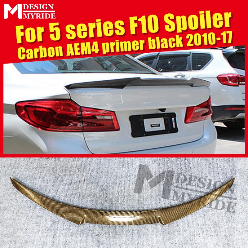 

F10 Spoiler rear lip wings Carbon Fiber AEM4 style Fits For F10 520i 525i 528i 530i 535i 550i rear trunk Spoiler wing 2010-2017