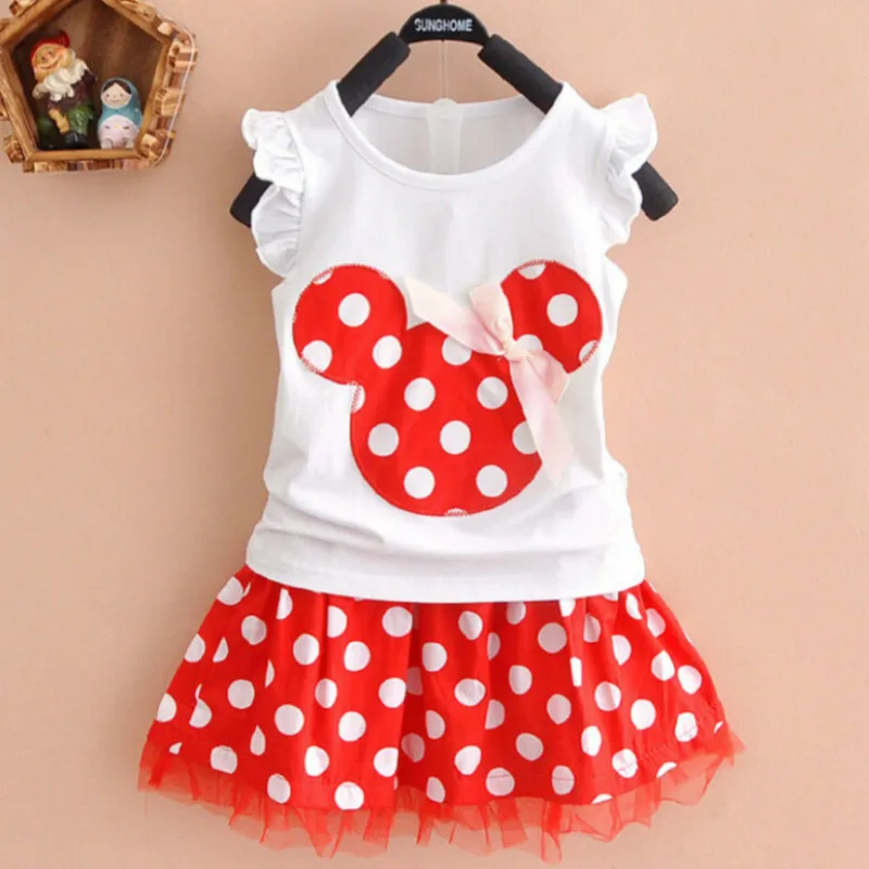 

Lovely Kids Baby Girls Minnie Mouse Party Dress Vest DressToddler Clothes Girls Dress 1-4Y