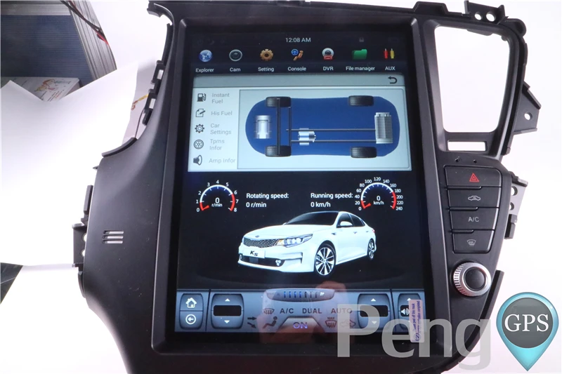 Excellent Tesla Style 12.9 Inch Android 6.0 Car GPS Navigation DVD Player for KIA K5/Optima 2010-2013 Left Hand supports Seat Heating 8