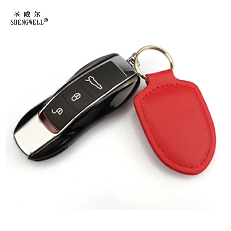 

Genuine Cow Leather Keychain For Porsches High Quality Car Key Ring Holder Key Wallet Gift