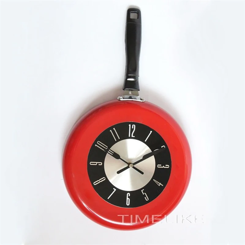 

10 Inch Wall Clock Kitchen In Wall Clock Cute Frying Pan Design Kitchen Wall Clocks Watch Kitchen Decoration Novelty Art Watch