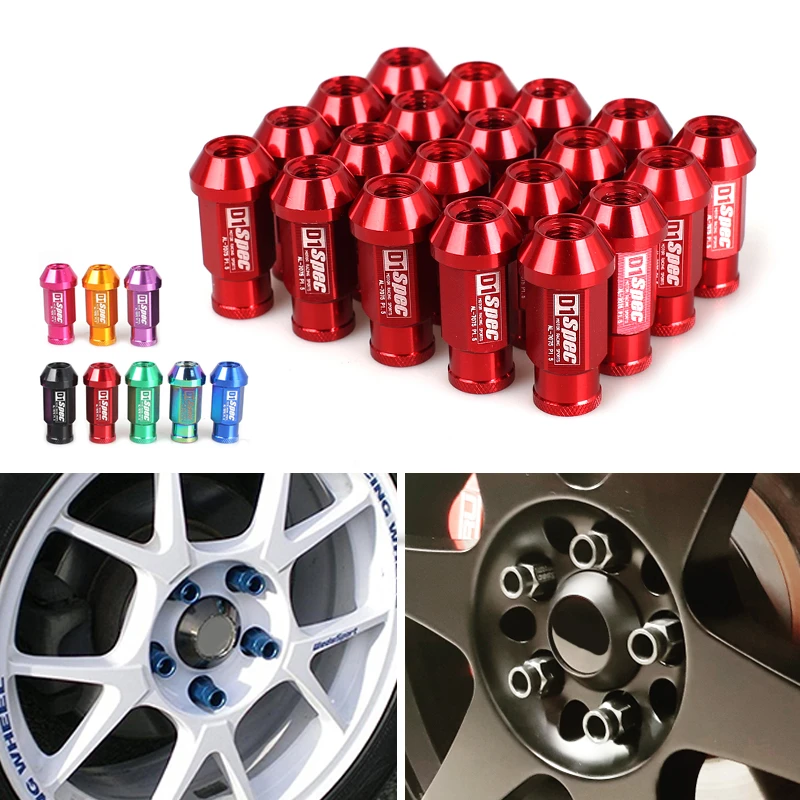 20pcs D1 Spec Universal Racing Wheel Lug Nuts Aluminum 50mm 40mm Jdm