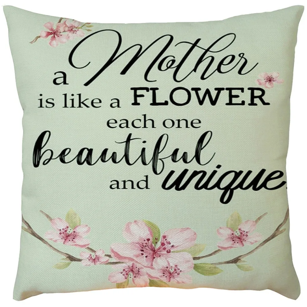 

Pillow Cover 43*43 Linen Pillow Cases For Wedding Happy Mother's Day Sofa Bed Home Decoration Festival Cushion Cover L528