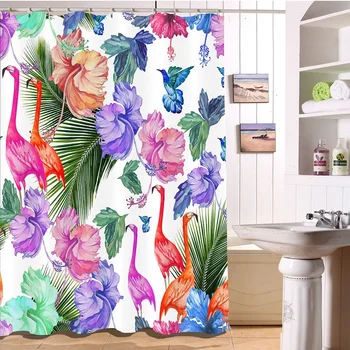 

Lovebirds Pattern Shower Curtain Environmental Protection Polyester High Quality Washable Bathroom Decoration Shower Curtain