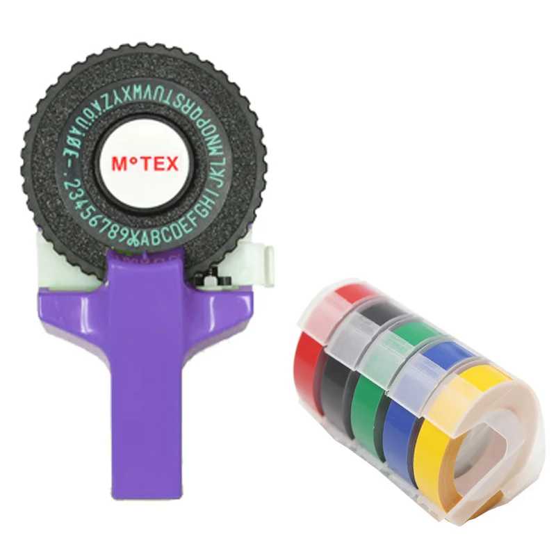 

Purple Color MoTex E101 Printer Mini DIY Hand compatible for dymo 3D embossing manual Tape Manual Typewriter lettering machine