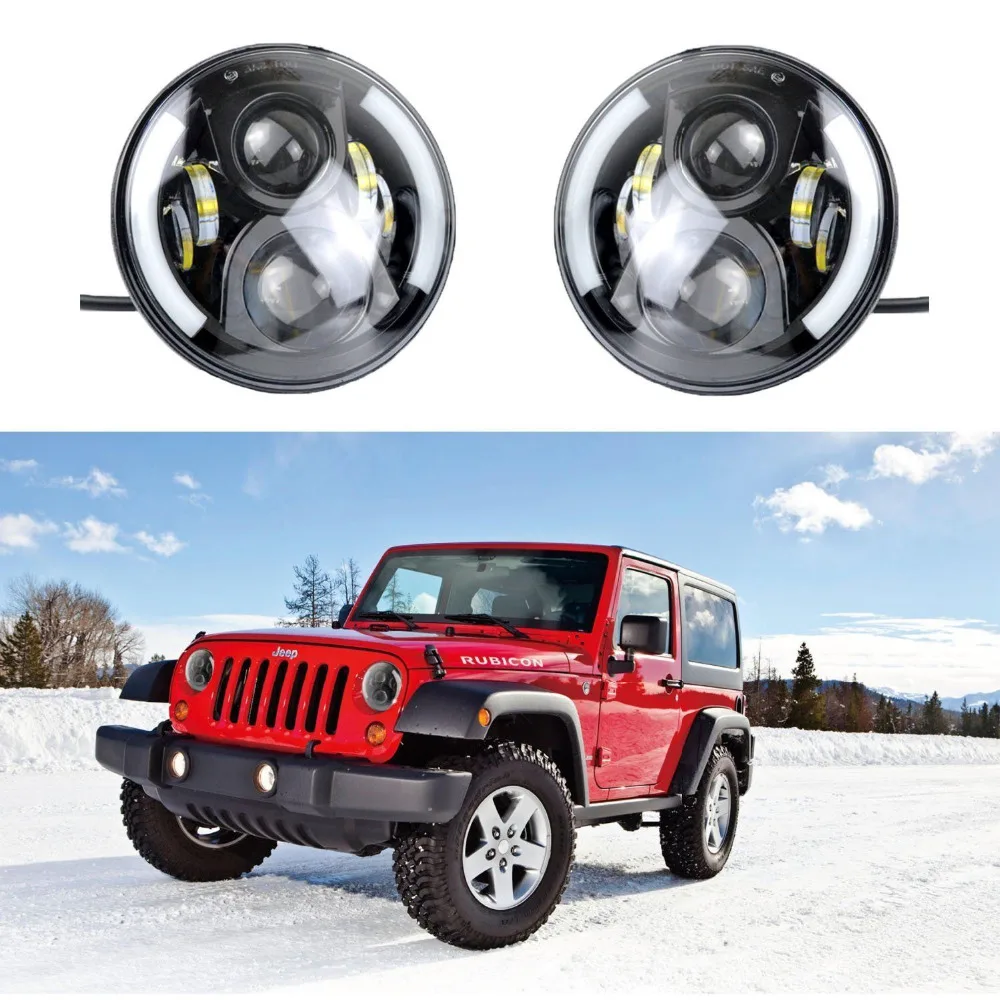 

2PCS 7" Round 47.5W Cree LED Driving Light Headlights Turn Signal Light Lamp for Jeep Wrangler