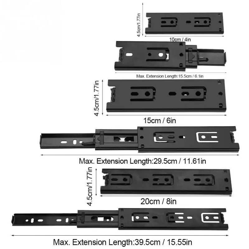 Мини короткие выдвижные направляющие для выдвижных ящиков, направляющая для выдвижных ящиков, мебельная фурнитура, набор аксессуаров для дома, кухни из стали