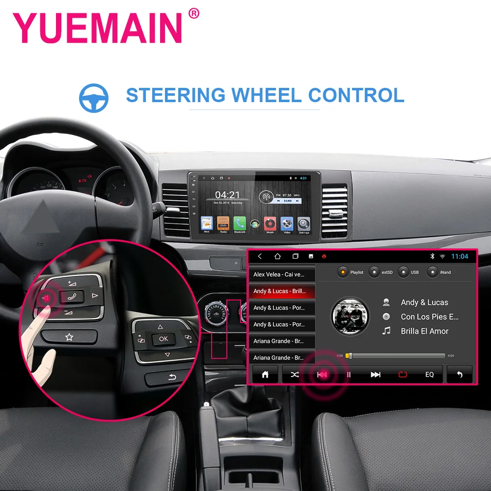 Sale YUEMAIN Car radio Multimedia player For Mitsubishi Lancer 2Din Android 8.1 Autoradio GPS Navigation Video Audio Player DVR WIFI 4
