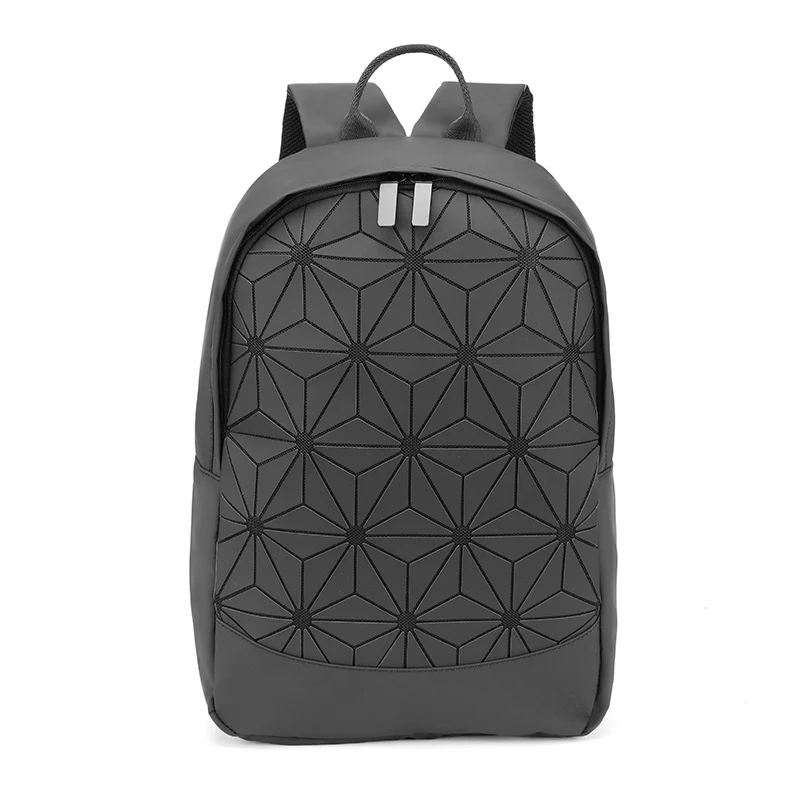 Женский рюкзак со светящимися геометрическими клетчатыми пайетками, женские рюкзаки для девочек-подростков, сумка на шнурке, голографический рюкзак - Цвет: Black B