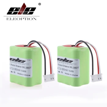 

ELEOPTION 2PCS 2500mAh Rechargeable Battery for iRobot Roomba Braava 380 380T Ni-MH 7.2V