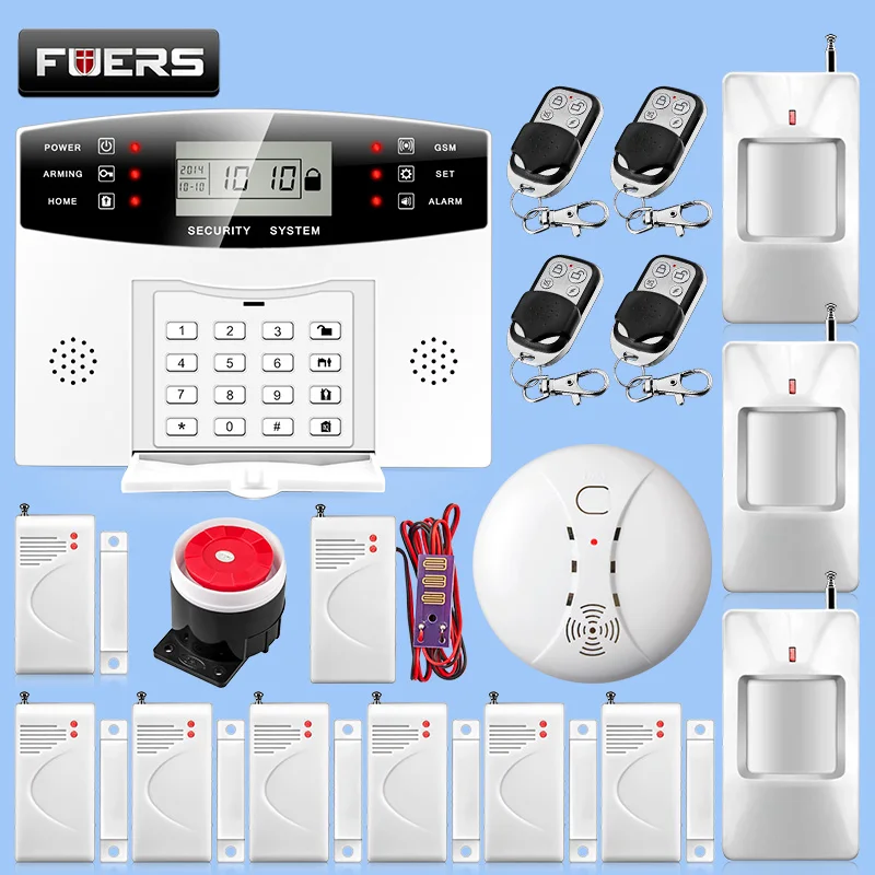 Smart Home GSM SMS Security Alarm System Wireless 433MHz Sensors Detector Alarm Kit Russian/English Voice Prompt Smart Home GSM SMS Security Alarm System Wireless 433MHz Sensors Detector Alarm Kit Russian/English Voice Prompt