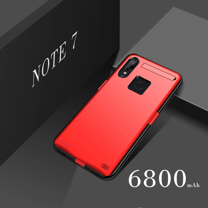 Ext power 6800 мАч, чехол для зарядного устройства для Xiaomi Redmi Note 7, внешний аккумулятор, чехол для аккумулятора для Xiaomi Redmi Note7 Pro - Цвет: Red For Note7