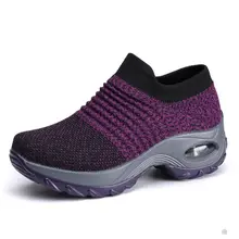 Onke/ г. весенне-осенние женские кроссовки, носки обувь на плоской подошве без застежки, обувь на платформе для любителей ходьбы, Женская дышащая сетчатая повседневная обувь