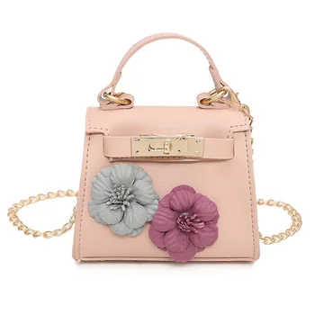 

FGGS-1x Black PU leather female mini flower chain bag / shoulder diagonal bag / handbag