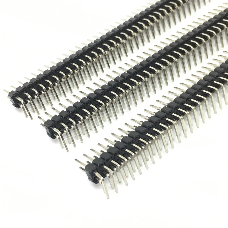 10pcslot 90 Degree 2.54mm 2X40P Double Row Curved Needle Pin Header Connector 5