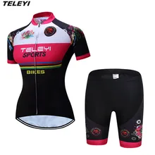 TELEYI MTB велосипед набор из майки и шорт Ropa Ciclismo Джерси Женская велосипедная одежда велосипед для девочки Топ Нижняя мягкая рубашка Майо