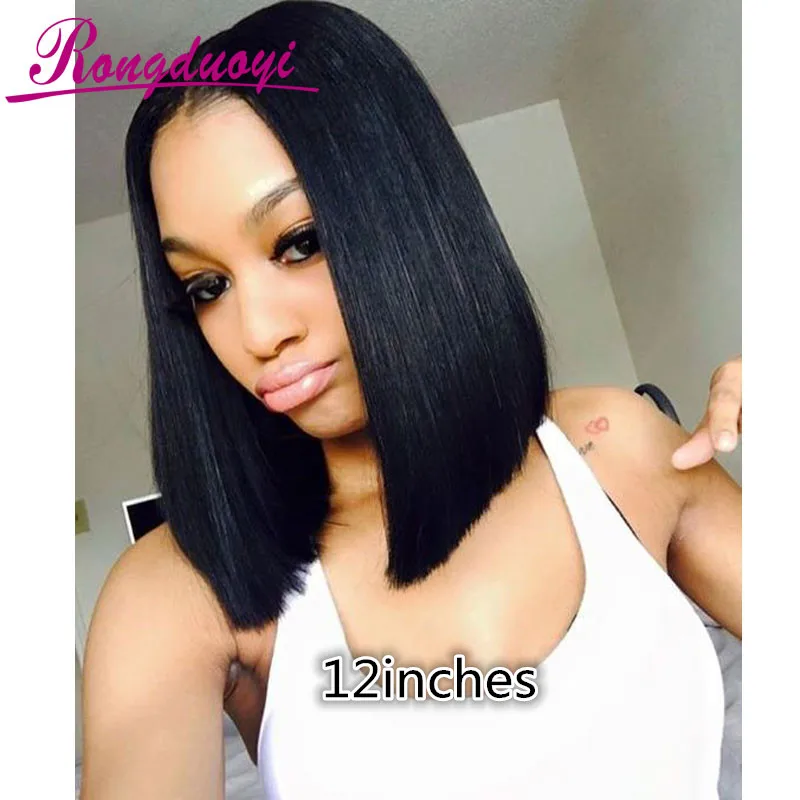 Silk Straight Short Bob Style Full Lace Human Hair Wigs 100% Brazilian Virgin Hair Lace Front Human Hair Wigs For Black Women