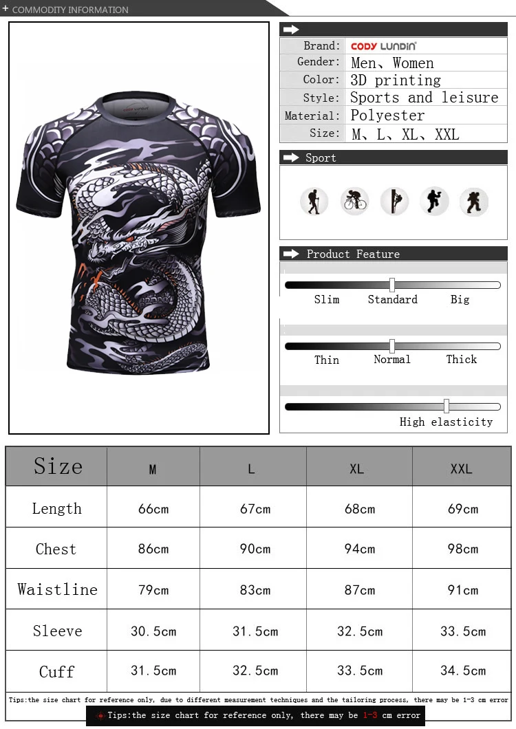 new 3D print t shirt men GYMS compression shirt T-shirt Men's Dragon's Flight Short Sleeve Rash Guard MMA BJJ tops T-shirt