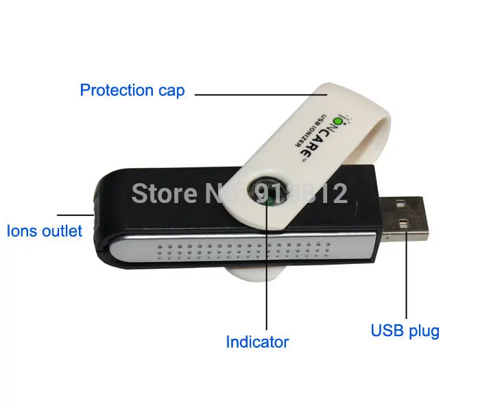 Мини-ионизатор, очиститель воздуха, ионный usb, компьютерный ионизатор, чистый, Анионный генератор, 1 миллион шт, мощность 0,3 Вт, Автомобильный USB очиститель