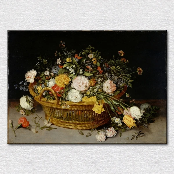 Картина маслом на холсте бамбуковые корзины много цветов|oil painting|canvas pictureart oil painting