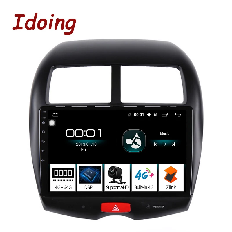 Flash Deal Idoing 10.2"4G+64G Octa Core Car Android 8.1 Radio Multimedia Player Fit Mitsubishi ASX 2010-2018 2.5D IPS GPS Navigation DSP 1
