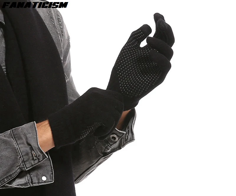 Fanaticism Free Size Unisex Non-slip Touch Screen Gloves Texting Mobile Phone Tablet PC Stretch Winter Knit Mittens Gloves