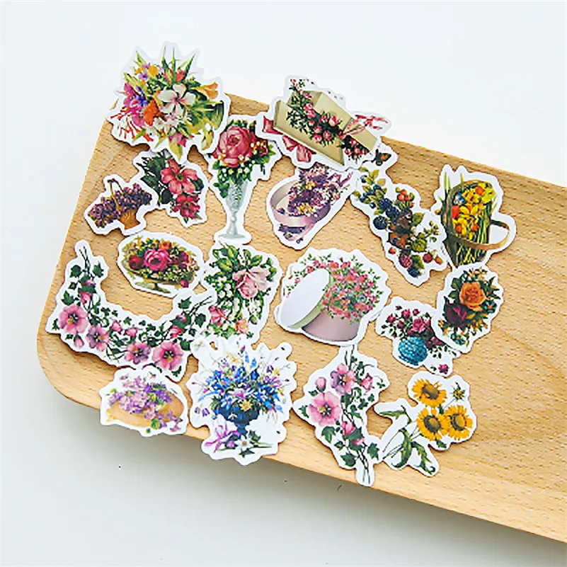 

1pcs Kawaii Stationery Stickers lovely flower pattern scrapbooking Posted It planner School journal memo Supplies