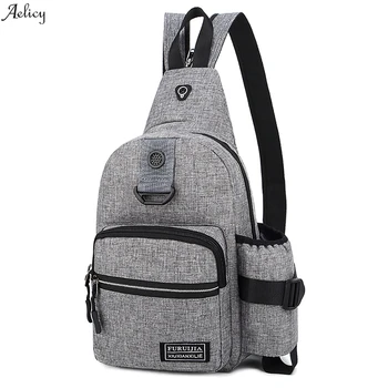 

High Quality Cell Phone Pocket Zipper Square Couple Fashion Men Oxford Cloth Chest Bag Wild Small Bag Fashion Pockets 2019