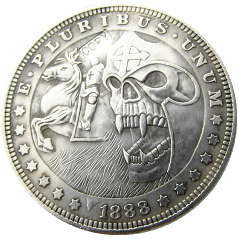 

HB(05)US 1888 Morgan Dollar Skull Zombie Skeleton Copy Coins
