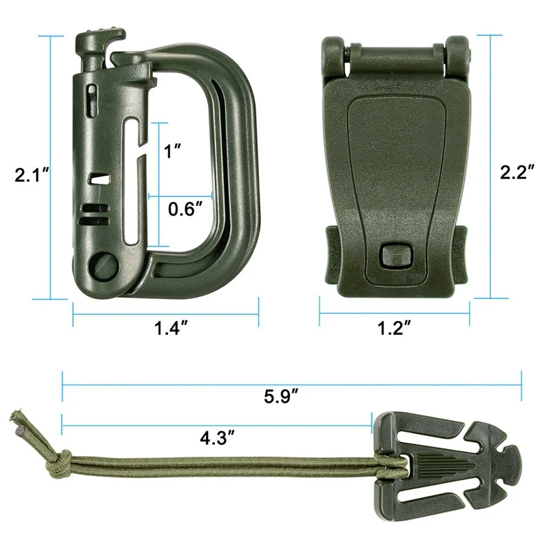 13 шт./компл. Molle ремень рюкзак сумка лямки Соединительная Пряжка, зажим военный рюкзак аксессуар для повседневного использования, Шестерни инструментов для использования на открытом воздухе