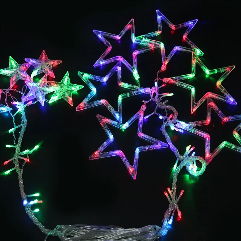 138 LED s светодио дный лампы Романтические звезды моделирование светодио дный LED Xmas оптическая строка мигающий свет Рождество сверкающих