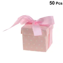 50 шт. подарочные коробки в горошек свадебные коробки для конфет оригинального гостя сувенирная Подарочная коробка вечерние поставки с
