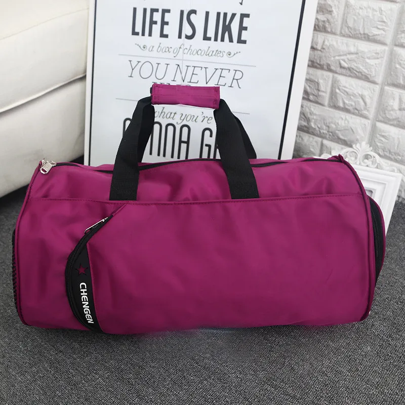 Мужские дорожные сумки, Большая вместительная спортивная сумка, сумка через плечо для женщин и мужчин, водонепроницаемые ручные сумки для багажа - Цвет: purple
